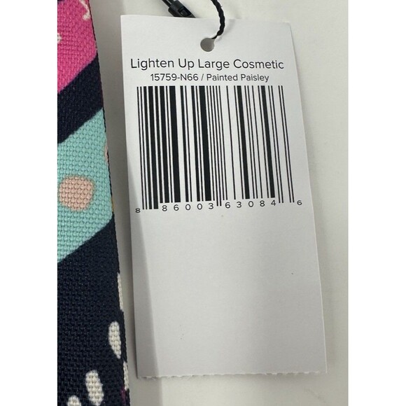 Vera Bradley Lighten Up Large Cosmetic Bag Painted Paisley NWT - Picture 4 of 6